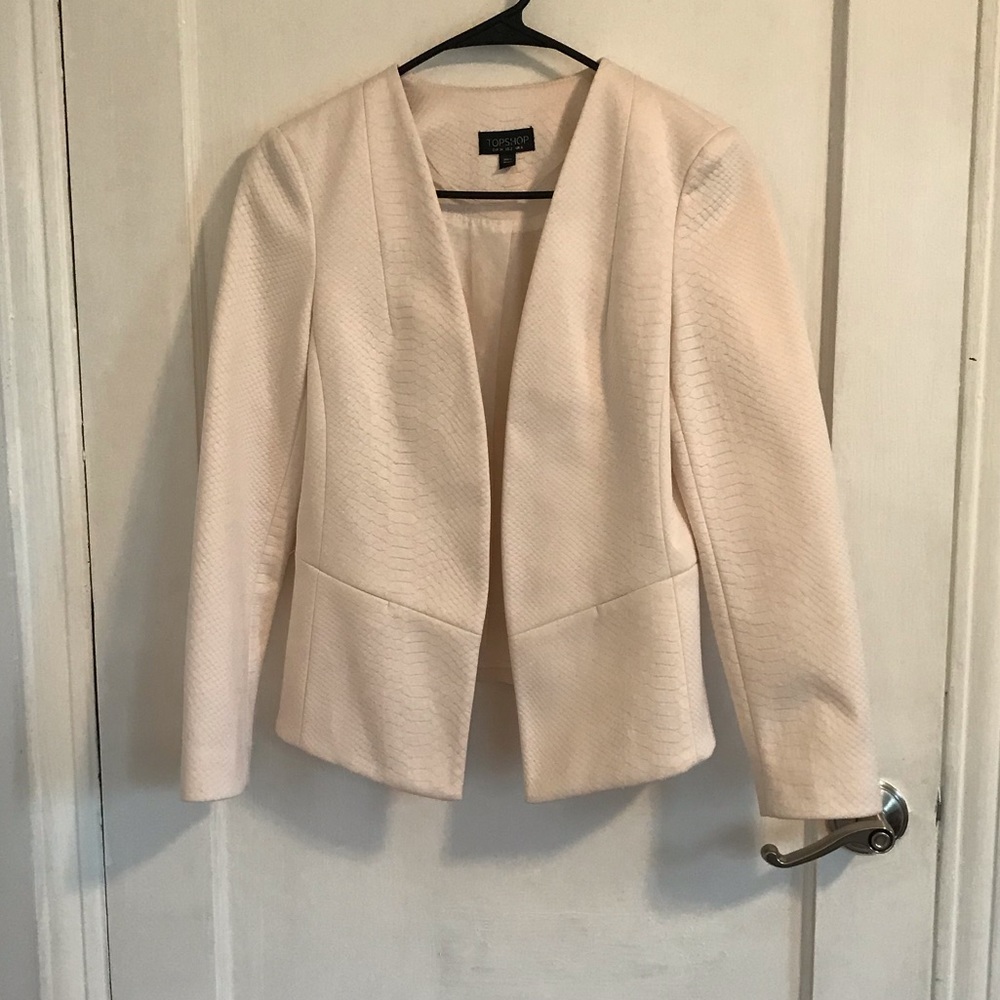 Top shop white snakeskin embossed blazer